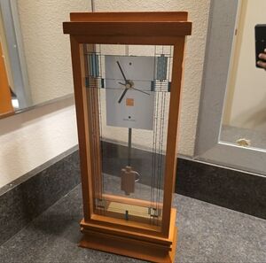 Vintage Bulova Quartz Frank Lloyd Wright Willits Mantel Clock B1839, Orig Owner